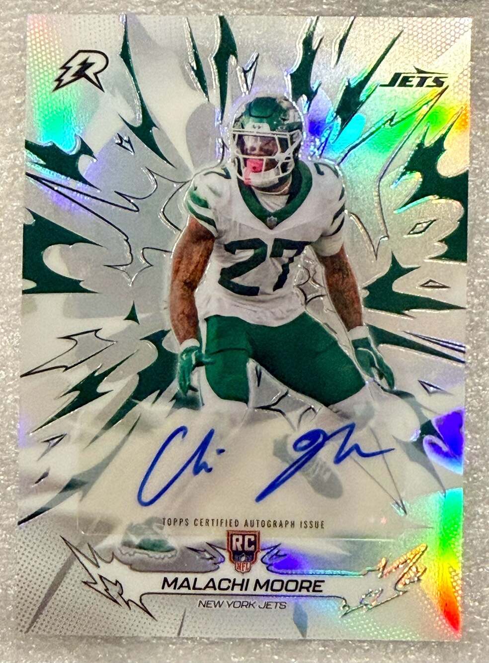 Malachi Moore 2025 Topps Resurgence Rookie Autograph Refractor New York Jets